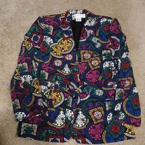 Evan Picone Technicolor Dreamcoat Blazer sz 10